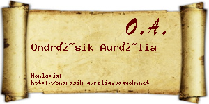 Ondrásik Aurélia névjegykártya